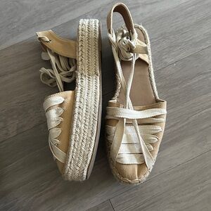 Women's Cream Espadrille Sandals